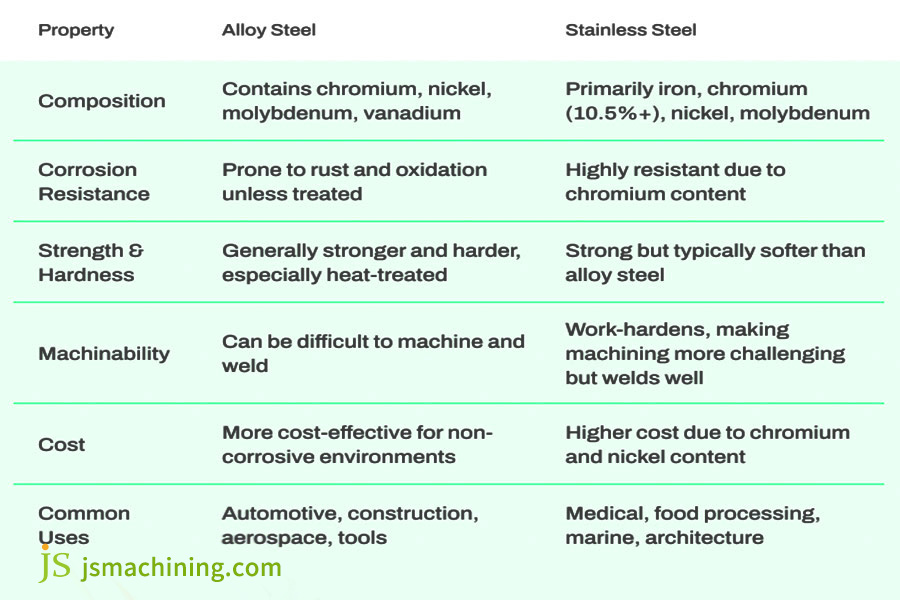 Stainless steel vs. alloy