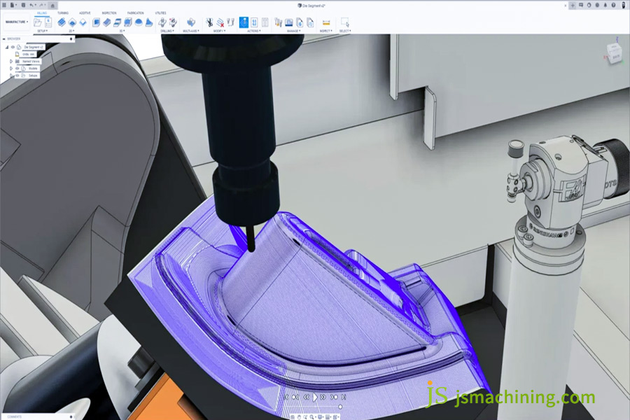 Using automatic collision avoidance to machine a 5 axis CNC machining part
